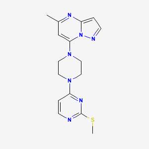 molecular formula C16H19N7S B12244015 4-(4-{5-Methylpyrazolo[1,5-a]pyrimidin-7-yl}piperazin-1-yl)-2-(methylsulfanyl)pyrimidine 