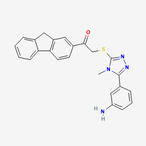 molecular formula C24H20N4OS B1224403 2-[[5-(3-aminophenyl)-4-methyl-1,2,4-triazol-3-yl]thio]-1-(9H-fluoren-2-yl)ethanone 