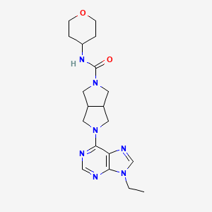 molecular formula C19H27N7O2 B12244082 5-(9-ethyl-9H-purin-6-yl)-N-(oxan-4-yl)-octahydropyrrolo[3,4-c]pyrrole-2-carboxamide 