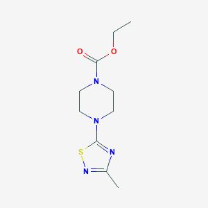 molecular formula C10H16N4O2S B12244108 Ethyl 4-(3-methyl-1,2,4-thiadiazol-5-yl)piperazine-1-carboxylate 