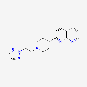 molecular formula C17H20N6 B12244112 2-{1-[2-(2H-1,2,3-triazol-2-yl)ethyl]piperidin-4-yl}-1,8-naphthyridine 