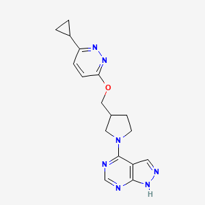 3-cyclopropyl-6-[(1-{1H-pyrazolo[3,4-d]pyrimidin-4-yl}pyrrolidin-3-yl)methoxy]pyridazine