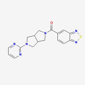 molecular formula C17H16N6OS B12244135 5-[5-(Pyrimidin-2-yl)-octahydropyrrolo[3,4-c]pyrrole-2-carbonyl]-2,1,3-benzothiadiazole 