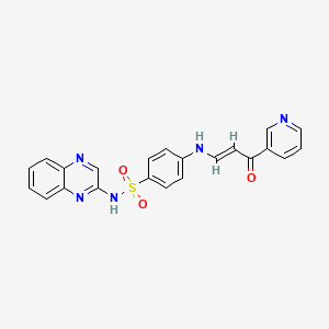 molecular formula C22H17N5O3S B1224414 4-((E)-3-Oxo-3-pyridin-3-yl-propenylamino)-N-quinoxalin-2-yl-benzenesulfonamide 
