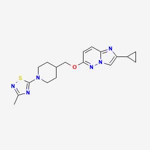 4-[({2-Cyclopropylimidazo[1,2-b]pyridazin-6-yl}oxy)methyl]-1-(3-methyl-1,2,4-thiadiazol-5-yl)piperidine