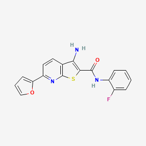 3-amino-N-(2-fluorophenyl)-6-(2-furanyl)-2-thieno[2,3-b]pyridinecarboxamide