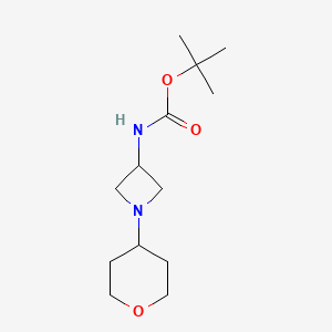 molecular formula C13H24N2O3 B12244172 tert-butyl N-[1-(oxan-4-yl)azetidin-3-yl]carbamate 