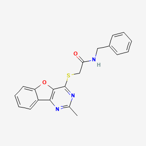 2-[(2-methyl-4-benzofuro[3,2-d]pyrimidinyl)thio]-N-(phenylmethyl)acetamide