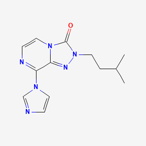 molecular formula C13H16N6O B12244192 8-(1H-imidazol-1-yl)-2-(3-methylbutyl)-2H,3H-[1,2,4]triazolo[4,3-a]pyrazin-3-one 