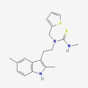 molecular formula C19H23N3S2 B1224421 1-[2-(2,5-dimethyl-1H-indol-3-yl)ethyl]-3-methyl-1-(thiophen-2-ylmethyl)thiourea 