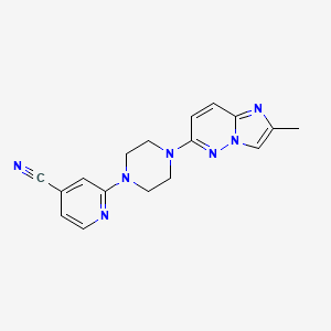 molecular formula C17H17N7 B12244221 2-(4-{2-Methylimidazo[1,2-b]pyridazin-6-yl}piperazin-1-yl)pyridine-4-carbonitrile 