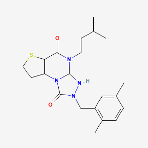 11-[(2,5-Dimethylphenyl)methyl]-8-(3-methylbutyl)-5-thia-1,8,10,11-tetraazatricyclo[7.3.0.0^{2,6}]dodeca-2(6),3,9-triene-7,12-dione