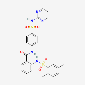 2-[(2,5-dimethylphenyl)sulfonylamino]-N-[4-(2-pyrimidinylsulfamoyl)phenyl]benzamide