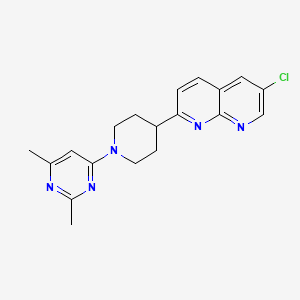 molecular formula C19H20ClN5 B12244267 6-Chloro-2-[1-(2,6-dimethylpyrimidin-4-yl)piperidin-4-yl]-1,8-naphthyridine 