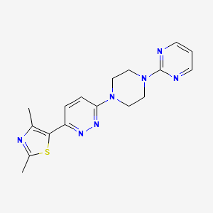 molecular formula C17H19N7S B12244299 3-(2,4-Dimethyl-1,3-thiazol-5-yl)-6-[4-(pyrimidin-2-yl)piperazin-1-yl]pyridazine 