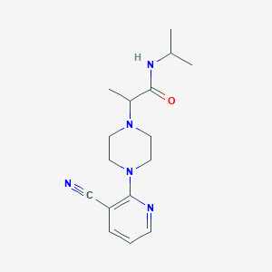 molecular formula C16H23N5O B12244328 2-[4-(3-cyanopyridin-2-yl)piperazin-1-yl]-N-(propan-2-yl)propanamide 