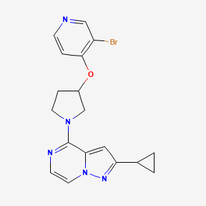 3-Bromo-4-[(1-{2-cyclopropylpyrazolo[1,5-a]pyrazin-4-yl}pyrrolidin-3-yl)oxy]pyridine