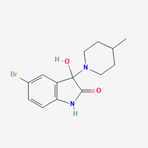 5-bromo-3-hydroxy-3-(4-methyl-1-piperidinyl)-1H-indol-2-one