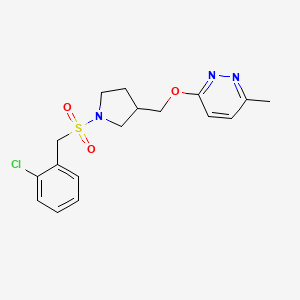 3-({1-[(2-Chlorophenyl)methanesulfonyl]pyrrolidin-3-yl}methoxy)-6-methylpyridazine