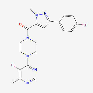 5-fluoro-4-{4-[3-(4-fluorophenyl)-1-methyl-1H-pyrazole-5-carbonyl]piperazin-1-yl}-6-methylpyrimidine