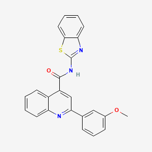 molecular formula C24H17N3O2S B1224436 N-(1,3-benzothiazol-2-yl)-2-(3-methoxyphenyl)-4-quinolinecarboxamide 