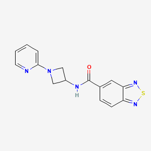 molecular formula C15H13N5OS B12244364 N-[1-(pyridin-2-yl)azetidin-3-yl]-2,1,3-benzothiadiazole-5-carboxamide 