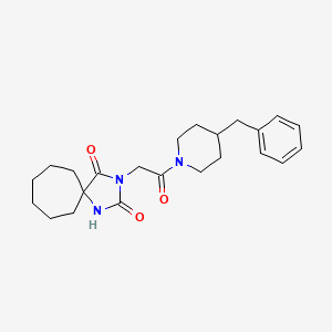 molecular formula C23H31N3O3 B1224437 3-[2-Oxo-2-[4-(phenylmethyl)-1-piperidinyl]ethyl]-1,3-diazaspiro[4.6]undecane-2,4-dione 