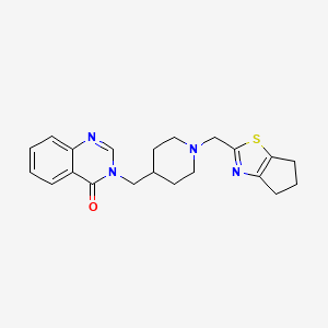 3-{[1-({4H,5H,6H-cyclopenta[d][1,3]thiazol-2-yl}methyl)piperidin-4-yl]methyl}-3,4-dihydroquinazolin-4-one