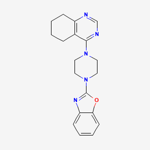 molecular formula C19H21N5O B12244391 4-[4-(1,3-Benzoxazol-2-yl)piperazin-1-yl]-5,6,7,8-tetrahydroquinazoline 