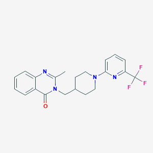 molecular formula C21H21F3N4O B12244422 2-Methyl-3-({1-[6-(trifluoromethyl)pyridin-2-yl]piperidin-4-yl}methyl)-3,4-dihydroquinazolin-4-one 