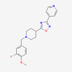 molecular formula C20H21FN4O2 B12244447 4-(5-{1-[(3-Fluoro-4-methoxyphenyl)methyl]piperidin-4-yl}-1,2,4-oxadiazol-3-yl)pyridine 