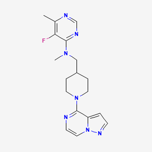 5-fluoro-N,6-dimethyl-N-[(1-{pyrazolo[1,5-a]pyrazin-4-yl}piperidin-4-yl)methyl]pyrimidin-4-amine