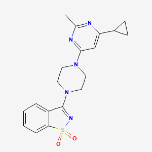 3-[4-(6-Cyclopropyl-2-methylpyrimidin-4-yl)piperazin-1-yl]-1,2-benzothiazole 1,1-dioxide