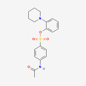 molecular formula C19H22N2O4S B1224447 4-Acetamidobenzenesulfonic acid [2-(1-piperidinyl)phenyl] ester 