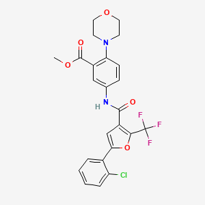 5-[[[5-(2-Chlorophenyl)-2-(trifluoromethyl)-3-furanyl]-oxomethyl]amino]-2-(4-morpholinyl)benzoic acid methyl ester
