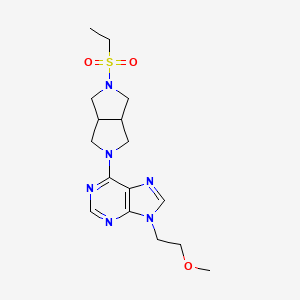 molecular formula C16H24N6O3S B12244482 6-[5-(ethanesulfonyl)-octahydropyrrolo[3,4-c]pyrrol-2-yl]-9-(2-methoxyethyl)-9H-purine 