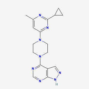 2-cyclopropyl-4-methyl-6-(4-{1H-pyrazolo[3,4-d]pyrimidin-4-yl}piperazin-1-yl)pyrimidine