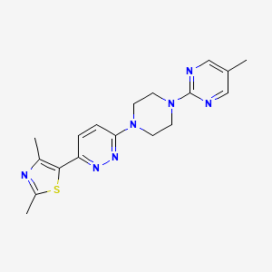 molecular formula C18H21N7S B12244542 3-(2,4-Dimethyl-1,3-thiazol-5-yl)-6-[4-(5-methylpyrimidin-2-yl)piperazin-1-yl]pyridazine 