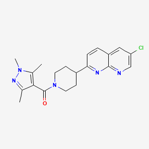 6-chloro-2-[1-(1,3,5-trimethyl-1H-pyrazole-4-carbonyl)piperidin-4-yl]-1,8-naphthyridine