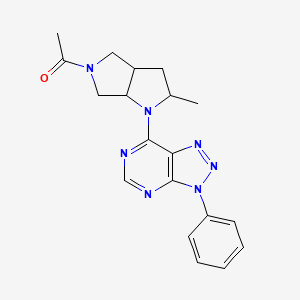 1-(2-methyl-1-{3-phenyl-3H-[1,2,3]triazolo[4,5-d]pyrimidin-7-yl}-octahydropyrrolo[2,3-c]pyrrol-5-yl)ethan-1-one