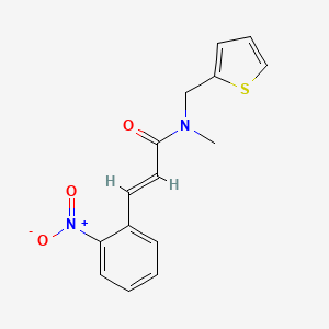 molecular formula C15H14N2O3S B1224460 (E)-N-methyl-3-(2-nitrophenyl)-N-(thiophen-2-ylmethyl)prop-2-enamide 