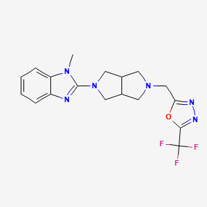 molecular formula C18H19F3N6O B12244612 1-methyl-2-(5-{[5-(trifluoromethyl)-1,3,4-oxadiazol-2-yl]methyl}-octahydropyrrolo[3,4-c]pyrrol-2-yl)-1H-1,3-benzodiazole 