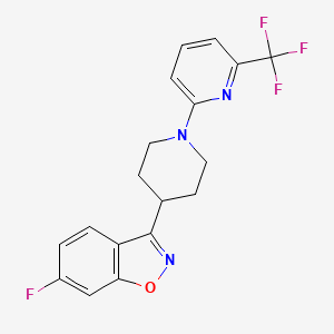 6-Fluoro-3-{1-[6-(trifluoromethyl)pyridin-2-yl]piperidin-4-yl}-1,2-benzoxazole