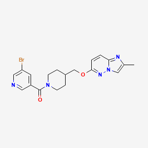 molecular formula C19H20BrN5O2 B12244662 3-Bromo-5-{4-[({2-methylimidazo[1,2-b]pyridazin-6-yl}oxy)methyl]piperidine-1-carbonyl}pyridine 