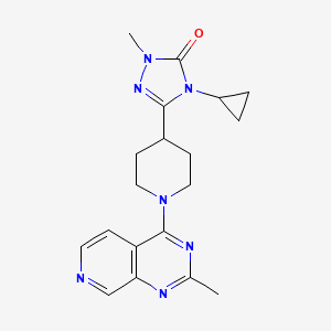 molecular formula C19H23N7O B12244708 4-cyclopropyl-1-methyl-3-(1-{2-methylpyrido[3,4-d]pyrimidin-4-yl}piperidin-4-yl)-4,5-dihydro-1H-1,2,4-triazol-5-one 