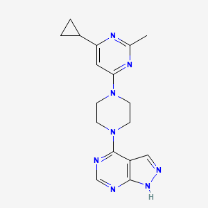 4-cyclopropyl-2-methyl-6-(4-{1H-pyrazolo[3,4-d]pyrimidin-4-yl}piperazin-1-yl)pyrimidine