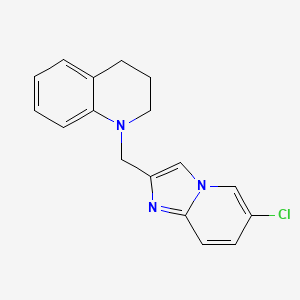 molecular formula C17H16ClN3 B1224472 1-[(6-chloro-2-imidazo[1,2-a]pyridinyl)methyl]-3,4-dihydro-2H-quinoline 