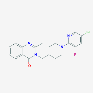 molecular formula C20H20ClFN4O B12244728 3-{[1-(5-Chloro-3-fluoropyridin-2-yl)piperidin-4-yl]methyl}-2-methyl-3,4-dihydroquinazolin-4-one 