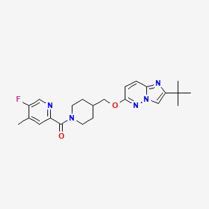 molecular formula C23H28FN5O2 B12244732 2-{4-[({2-Tert-butylimidazo[1,2-b]pyridazin-6-yl}oxy)methyl]piperidine-1-carbonyl}-5-fluoro-4-methylpyridine 