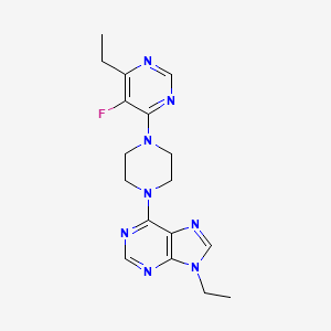 molecular formula C17H21FN8 B12244757 9-ethyl-6-[4-(6-ethyl-5-fluoropyrimidin-4-yl)piperazin-1-yl]-9H-purine 